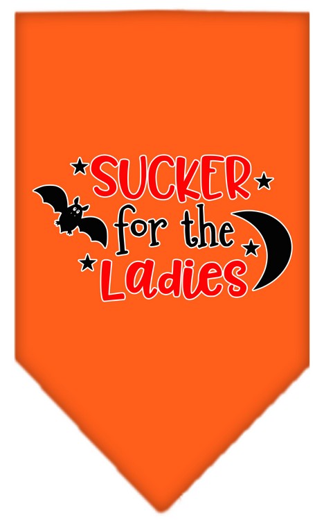 Sucker for the Ladies Screen Print Bandana Orange Large